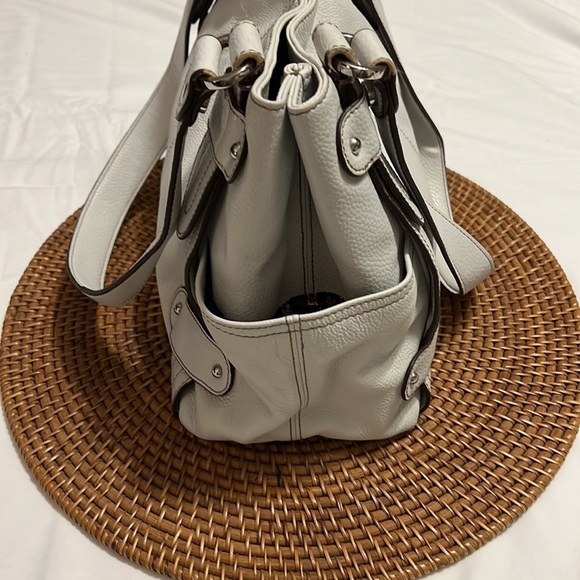 Tiganello Taupe Color Leather Satchel - Picture 4 of 11
